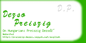 dezso preiszig business card